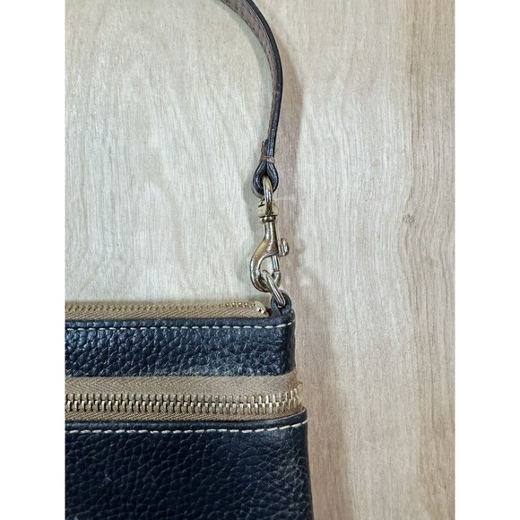 Vintage Dooney & Bourke Pebble Grain Black Leather Slim Wristlet Clutch - Picture 8 of 11
